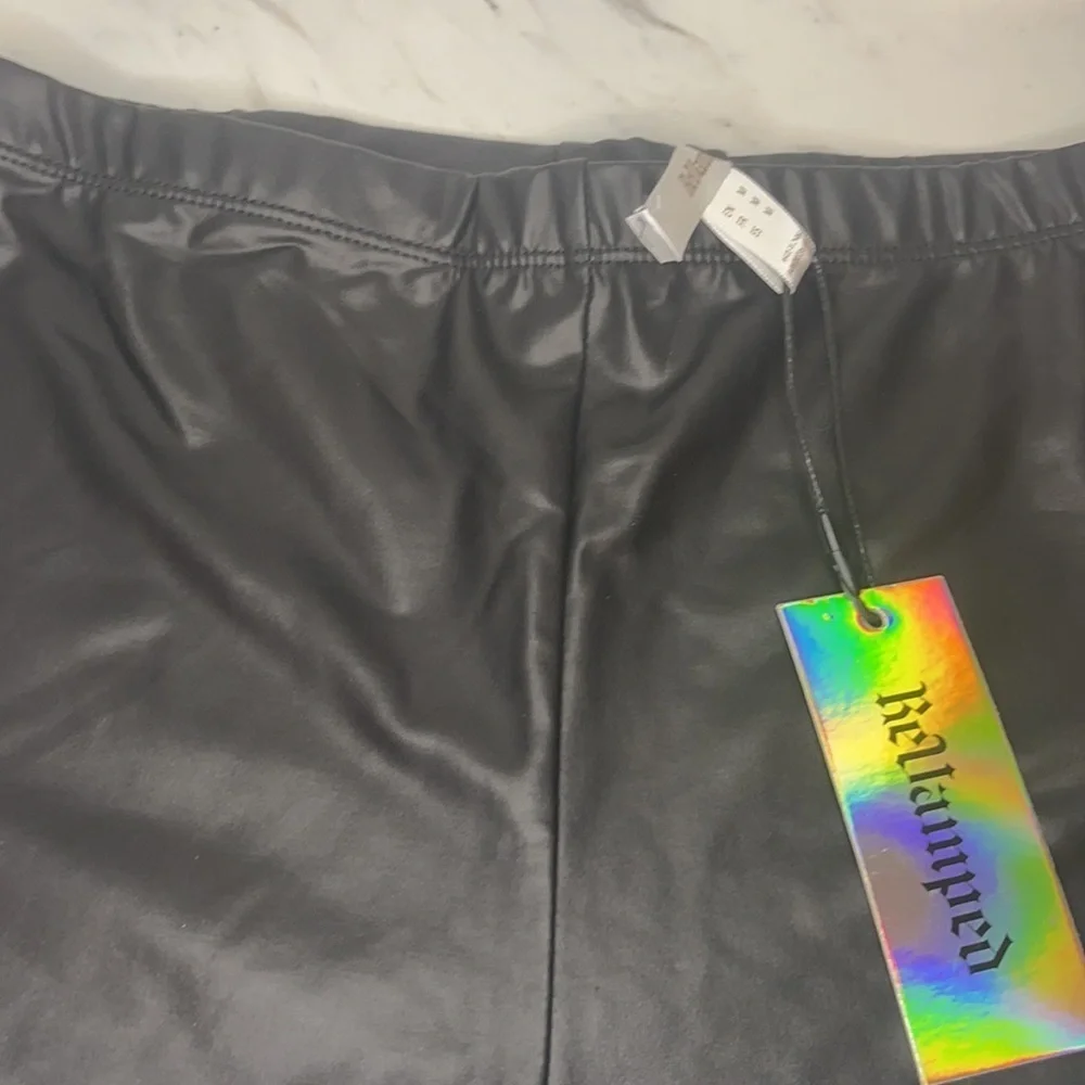 Faux Leather Biker Shorts - Black - Size Small - Picture 5 of 5